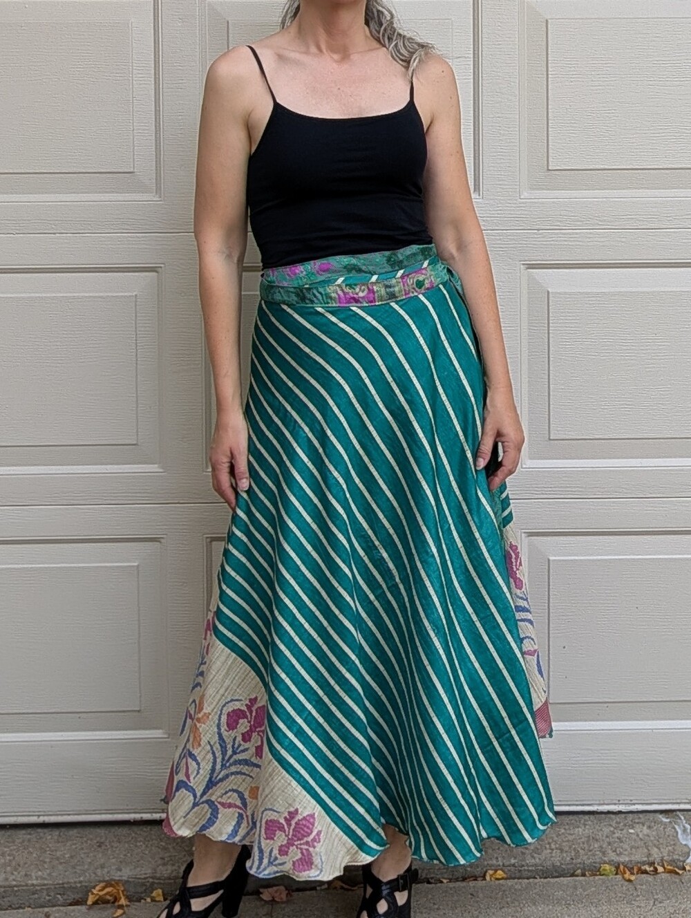 REVERSIBLE WRAP SKIRT made in india M L